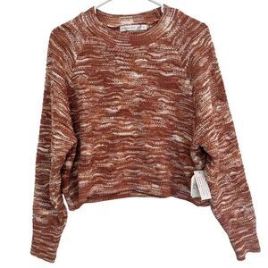 NWT Altar’d State Size XS Cropped Sweater Spice Knit Pullover Crew Neck